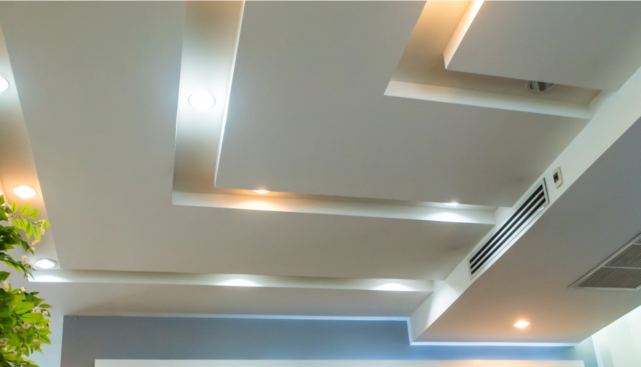 A white false ceiling.